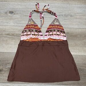 2Bamboo Women’s Halter Multicolor Swim Top Small
